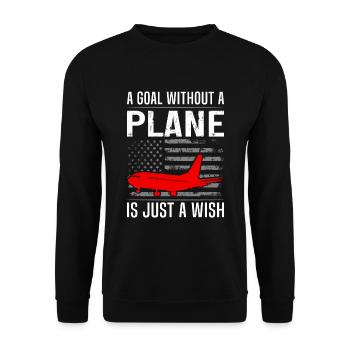 Zitat eines Airline-Piloten - Unisex Pullover - Schwarz - Vorne - Alina (178cm) & Michal (187cm)