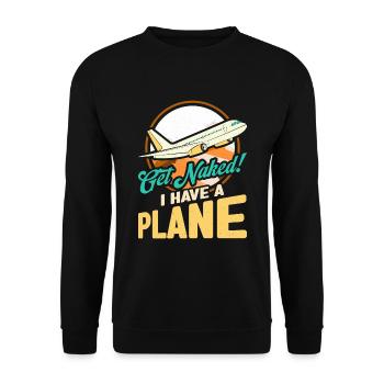 Airline Pilot Zitat Ich habe einen Flugzeugpiloten - Unisex Pullover - Schwarz - Vorne - Alina (178cm) & Michal (187cm)
