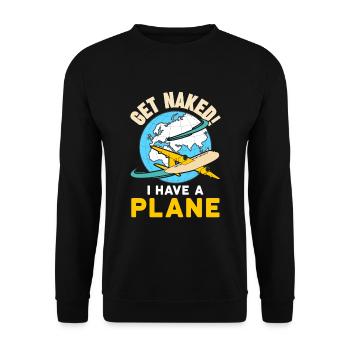 Airline Pilot Zitat Ich habe einen Flugzeugpiloten - Unisex Pullover - Schwarz - Vorne - Alina (178cm) & Michal (187cm)
