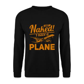 Airline Pilot Zitat Ich habe einen Flugzeugpiloten - Unisex Pullover - Schwarz - Vorne - Alina (178cm) & Michal (187cm)