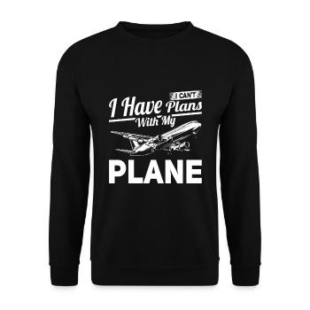 Fluggesellschaft Pilot Flugkapitän Spruch - Unisex Pullover - Schwarz - Vorne - Alina (178cm) & Michal (187cm)