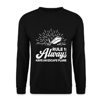 Pilote de ligne Pun Escape Pilote d’avion - Sweat-shirt Unisexe - noir - Devant - Alina (178cm) & Michal (187cm)