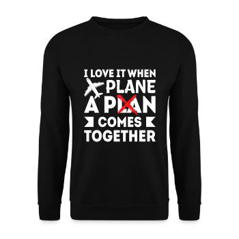 Airline pilot aircraft comes together Aircraft Pun - Unisex Sweatshirt - black - Front - Alina (178cm) & Michal (187cm)