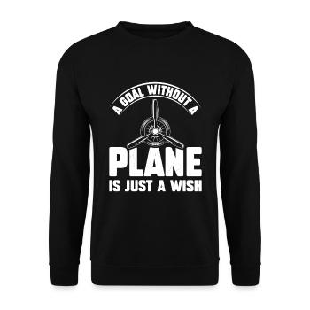 Airline-Pilot Ein Ziel ohne Flugzeug - Unisex Pullover - Schwarz - Vorne - Alina (178cm) & Michal (187cm)