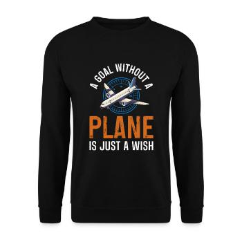 Airline-Pilot Ein Ziel ohne Flugzeug - Unisex Pullover - Schwarz - Vorne - Alina (178cm) & Michal (187cm)