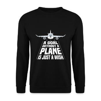 Airline-Pilot Ein Ziel ohne Flugzeug - Unisex Pullover - Schwarz - Vorne - Alina (178cm) & Michal (187cm)