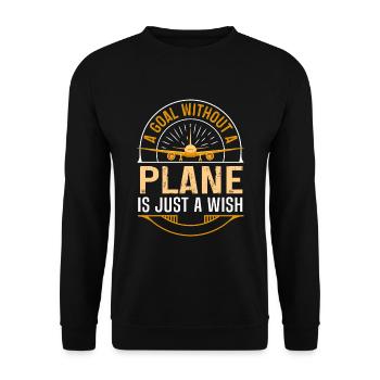 Airline-Pilot Ein Ziel ohne Flugzeug - Unisex Pullover - Schwarz - Vorne - Alina (178cm) & Michal (187cm)