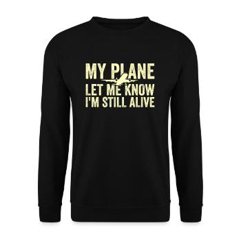 Jeu de mots d’aviation de pilote de ligne pour un pilote de compagnie - Sweat-shirt Unisexe - noir - Devant - Alina (178cm) & Michal (187cm)