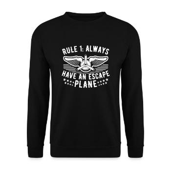 Jeu de mots d’aviation de pilote de ligne pour un pilote de compagnie - Sweat-shirt Unisexe - noir - Devant - Alina (178cm) & Michal (187cm)