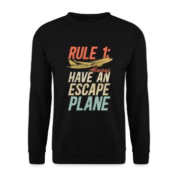 Jeu de mots d’aviation de pilote de ligne pour un pilote de compagnie - Sweat-shirt Unisexe - noir - Devant - Alina (178cm) & Michal (187cm)