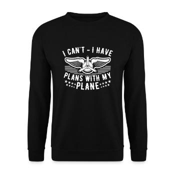 Jeu de mots d’aviation de pilote de ligne pour un pilote de compagnie - Sweat-shirt Unisexe - noir - Devant - Alina (178cm) & Michal (187cm)
