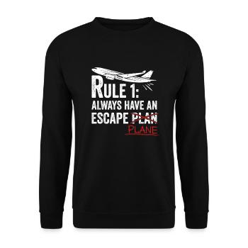 Jeu de mots d’aviation de pilote de ligne pour un pilote de compagnie - Sweat-shirt Unisexe - noir - Devant - Alina (178cm) & Michal (187cm)