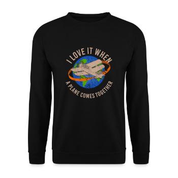 Jeu de mots sur le sujet de l’aviation de pilote de ligne pour - Sweat-shirt Unisexe - noir - Devant - Alina (178cm) & Michal (187cm)