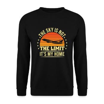 The sky is not the limit pilot aviation - Unisex Sweatshirt - black - Front - Alina (178cm) & Michal (187cm)