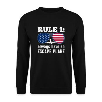 Ayez toujours un pilote de jeu de mots d’avion d’évacuation - Sweat-shirt Unisexe - noir - Devant - Alina (178cm) & Michal (187cm)