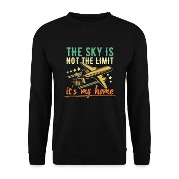 Le ciel n’est pas la limite de l’aviation pilote - Sweat-shirt Unisexe - noir - Devant - Alina (178cm) & Michal (187cm)