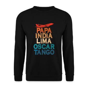 Alphabet Pilote Aviation Radio Airband Pilote de ligne - Sweat-shirt Unisexe - noir - Devant - Alina (178cm) & Michal (187cm)