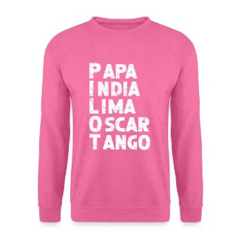 Alphabet Pilot Aviation Funk Airband Airline Pilot - Unisex Pullover - Pink - Vorne