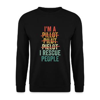 Pilot spelling mistakes for a search and - Unisex Sweatshirt - black - Front - Alina (178cm) & Michal (187cm)