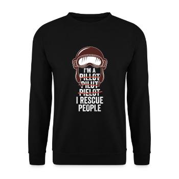Pilotes de sauvetage en vol De recherche et de sauvetage pilotes - Sweat-shirt Unisexe - noir - Devant - Alina (178cm) & Michal (187cm)