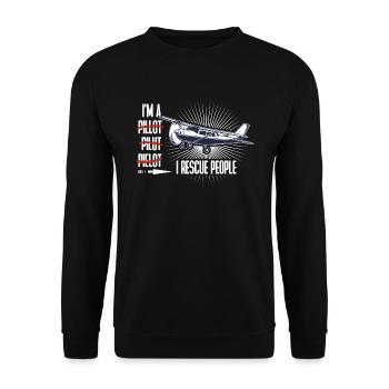 Fautes d’orthographe pour un pilote de sauvetage - Sweat-shirt Unisexe - noir - Devant - Alina (178cm) & Michal (187cm)