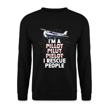 Erreur de pilote pour un pilote de recherche et de sauvetage - Sweat-shirt Unisexe - noir - Devant - Alina (178cm) & Michal (187cm)
