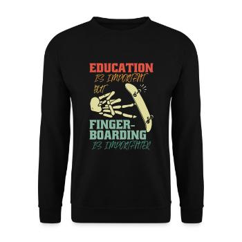 Fingerboard Finger Skateboard - Sweat-shirt Unisexe - noir - Devant - Alina (178cm) & Michal (187cm)