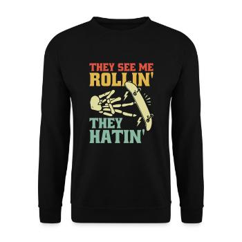 Fingerboard Hand Skateboarding Fingerboarding - Unisex Pullover - Schwarz - Vorne - Alina (178cm) & Michal (187cm)