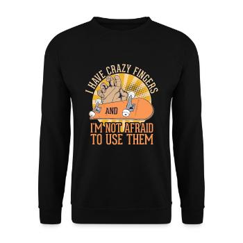 Fingerboard Finger Skateboard Fingerboarding - Sweat-shirt Unisexe - noir - Devant - Alina (178cm) & Michal (187cm)