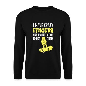 Fingerboard Finger Skateboarding Fingerboarding - Unisex Pullover - Schwarz - Vorne - Alina (178cm) & Michal (187cm)