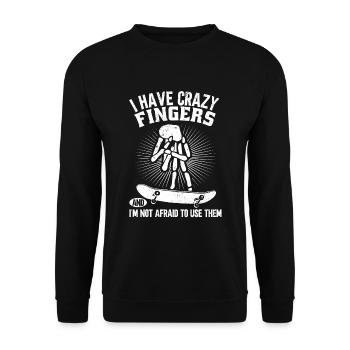 Fingerboard Finger Skateboarding Fingerboarding - Unisex Pullover - Schwarz - Vorne - Alina (178cm) & Michal (187cm)