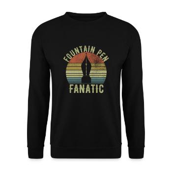 Stylo plume Stylo plume Encre Dicton Calligraphie - Sweat-shirt Unisexe - noir - Devant - Alina (178cm) & Michal (187cm)