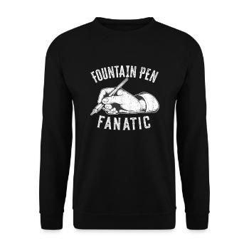 Füllfederhalter Füller Tinte Spruch Kalligraphie - Unisex Pullover - Schwarz - Vorne - Alina (178cm) & Michal (187cm)
