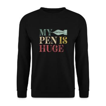 My Pen est énorme pour les amateurs de stylo plume - Sweat-shirt Unisexe - noir - Devant - Alina (178cm) & Michal (187cm)