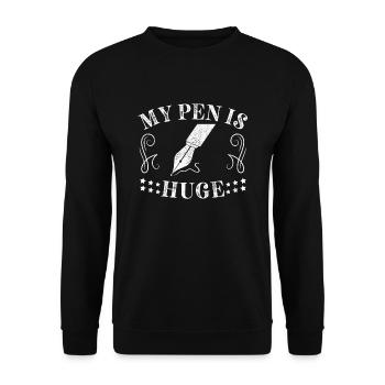 My pen is huge - Unisex Sweatshirt - black - Front - Alina (178cm) & Michal (187cm)