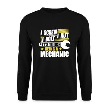 C’est difficile d’être mécanicien - Sweat-shirt Unisexe - noir - Devant - Alina (178cm) & Michal (187cm)
