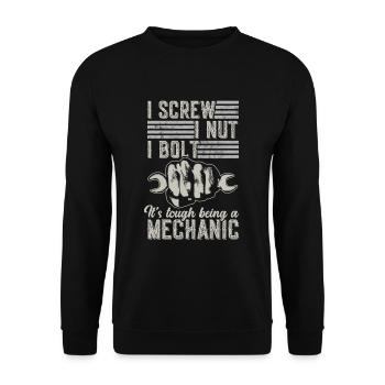 C’est difficile d’être mécanicien - Sweat-shirt Unisexe - noir - Devant - Alina (178cm) & Michal (187cm)