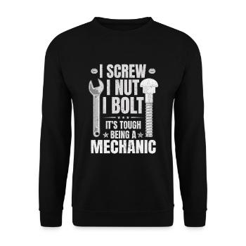 C’est difficile d’être mécanicien - Sweat-shirt Unisexe - noir - Devant - Alina (178cm) & Michal (187cm)
