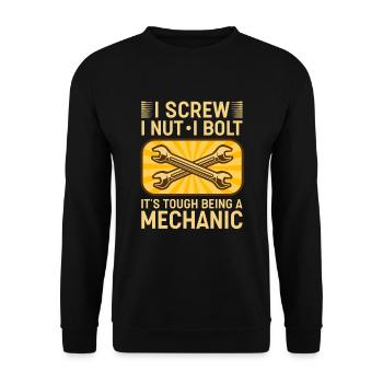 C’est difficile d’être mécanicien - Sweat-shirt Unisexe - noir - Devant - Alina (178cm) & Michal (187cm)