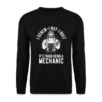 C’est difficile d’être mécanicien - Sweat-shirt Unisexe - noir - Devant - Alina (178cm) & Michal (187cm)