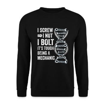 C’est difficile d’être mécanicien - Sweat-shirt Unisexe - noir - Devant - Alina (178cm) & Michal (187cm)