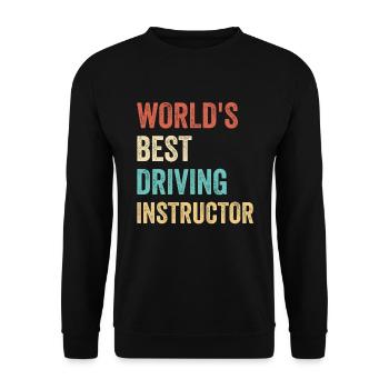 Weltbester Fahrlehrer Fahrschule - Unisex Pullover - Schwarz - Vorne - Alina (178cm) & Michal (187cm)
