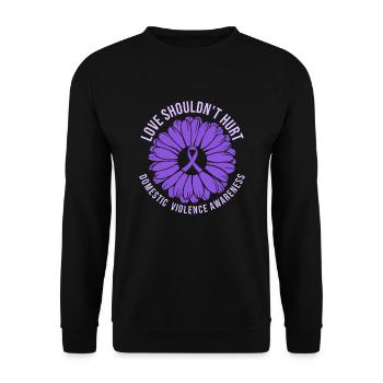 Anti Domestic Violence Love Shouldn't Hurt - Unisex Sweatshirt - black - Front - Alina (178cm) & Michal (187cm)