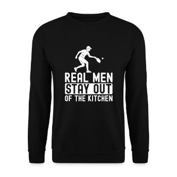 Echte Männer bleiben aus der Küche Pickleball - Unisex Pullover - Schwarz - Vorne - Alina (178cm) & Michal (187cm)