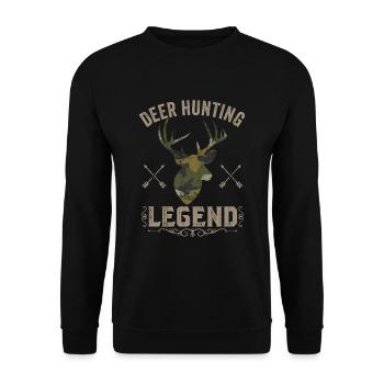 Deer Hunting Legend Red Hunting Deer Antlers - Unisex Sweatshirt - black - Front - Alina (178cm) & Michal (187cm)