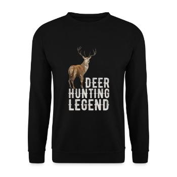 Deer Hunting Legend Red Hunting Deer Antlers - Unisex Sweatshirt - black - Front - Alina (178cm) & Michal (187cm)