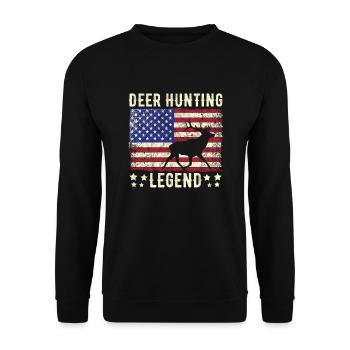 Deer Hunting Legend Red Hunting Deer Antlers - Unisex Sweatshirt - black - Front - Alina (178cm) & Michal (187cm)