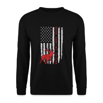 Légende de la chasse au cerf Red Chasse aux bois de cerf - Sweat-shirt Unisexe - noir - Devant - Alina (178cm) & Michal (187cm)