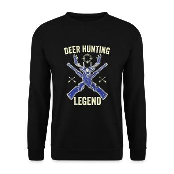 Légende de la chasse au cerf Red Chasse aux bois de cerf - Sweat-shirt Unisexe - noir - Devant - Alina (178cm) & Michal (187cm)