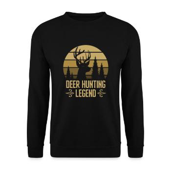 Légende de la chasse au cerf Red Chasse aux bois de cerf - Sweat-shirt Unisexe - noir - Devant - Alina (178cm) & Michal (187cm)